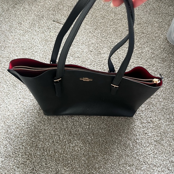 COACH Mollie Tote
Black/true red
Authentic. - Picture 5 of 5
